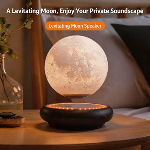 HCNT 360° Rotating Magnetic Floating Moon <b>Lamp</b> 16 Color Gradient Base 3 Colors <b>Touch</b> Moon Light Speaker Desktop Decor - Product Image 5