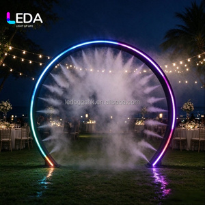 LEDA RGB Mist Spray <b>Arch</b> Fog Metal Circle Elegant <b>Wedding</b> Party Amusement Park Event Photo Booth Backdrop Decor - Product Image 3