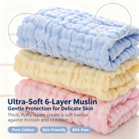 Serviettes en coton pur 6 couches ChamXue, lingettes en mousseline ultra douces et absorbantes, lingettes de bain pour le visage et le corps, soin quotidien pour peaux délicates