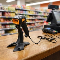 Escáner de Código de Barras 2D con Cable, Lector de Códigos QR para Comercios, Tiendas de Abarrotes, Alta Velocidad