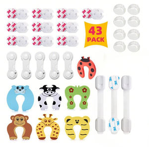 43pcs Ensemble d'épreuvage pour enfant Kit de serrures de sécurité pour bébé avec couvercle de prise de tours pour tiroir, toilette, réfrigérateur - Product Image 1
