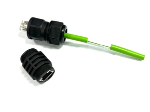 M12 Dik Açılı 5 Kutuplu Dişi - RJ45 Ağ Bağlantı Kablosu 2 Metre Mavi PVC Kablo - Product Image 4