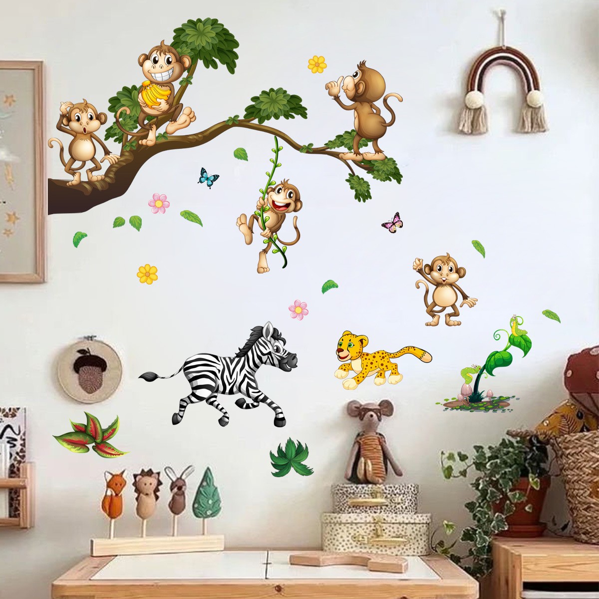 Pegatina De Pared Grande De Árbol Con Pájaros Y Flores, Medidas 187 X 128 Cm, Vinilo Reposicionable Y Reutilizable, Decoración DIY Para Salón, Dormitorio Y Oficina