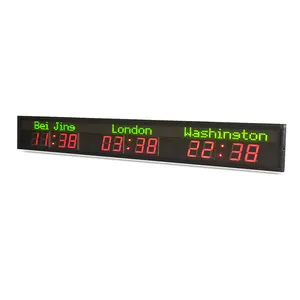 ZHONG XIAO XIAO multi-funzione tre fusi orari led timer world digital time zone orologio da parete
