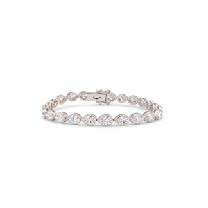Pulsera de Diamantes con Bisel de Perlas Estilo East West - Oro de 9k, 14k, 18k - Product Image 3