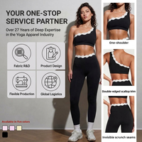 Tenues de sport décontractées pour femmes certifiées GRS, écologiques, anti-transpiration et respirantes, ensembles de yoga festonnés