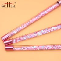 Fournisseur professionnel d'ongles acrylique rose paillettes huile poignée Gel peinture dessin Liner brosse importé Nylon UV Gel Nail Art brosse