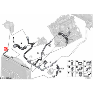 Tuyau de ventilation de réservoir d'expansion de bonne qualité 1712 7565 091 compatible avec <span class=keywords><strong>BMW</strong></span> E82 E81, tuyau d'eau, tuyau de liquide de refroidissement 17127565091 - Product Image 6