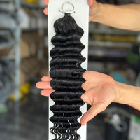 Nouvelles extensions de cheveux vierges Remy à pointe effilée pour tressage bouclé profond, lot de cheveux humains pour crochet