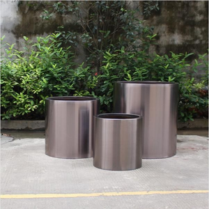 Luxury metal plant box mirror polish stainless steel large plant pot outdoor indoor decorative planter