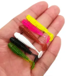 3.5cm Soft Worm Lures with Screw Thread Body 10Pcs/Bag Micro Silicone Fishing Bait Wobbler