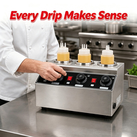 Chauffe-sauce électrique professionnel en acier inoxydable 304 à 3 bouteilles pour buffet et barbecue – Machine de maintien au chaud des sauces en gros