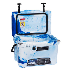 Glacière rotomoulée KUER 20 litres, portable, pour camping et pêche, avec bouton à pression, camouflage bleu - Product Image 5