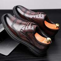 2024 pas cher prix en cuir hommes chaussures habillées plates à lacets formel noir marron hommes chaussures en cuir pointu