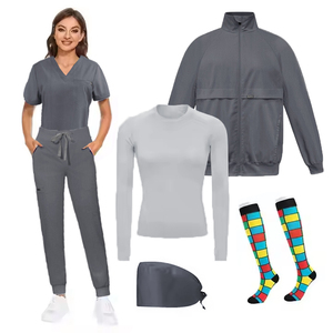 Desain modis perawat Scrub medis jaket grosir TRS kain Jogger perawatan pakaian medis Scrub seragam Spa set Unisex - Product Image 2