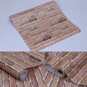 Papel de pared de PVC autoadhesivo de alta calidad, rollos de papel tapiz al mejor precio, rollos de papel tapiz de ladrillo.