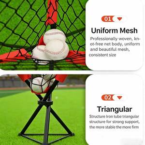 Collecteur de balles d'entraînement de baseball et softball facile à transporter, avec structure triangulaire rouge - Product Image 5