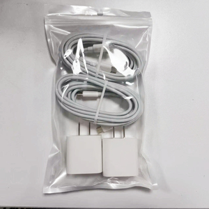 Cargador de Pared PD de 25 W con Doble Puerto Tipo C, Enchufe Estadounidense, Adaptador de Carga Rápida para iPhone, para Teléfono Móvil <span class=keywords><strong>Samsung</strong></span>, Juego de Cables de Cargador - Product Image 1