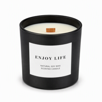 Bougie parfumée en cire de soja avec mèche en bois, dans un bocal en verre, parfum d'ambiance pour la maison, 140g 240g, Jasmin, Poire, Bois de teck, Tubéreuse, pour cadeau