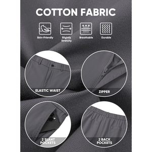 Pantalones cortos de sarga de algodón informales para hombre personalizados 100% poliéster cintura elástica vestido y pantalones cortos cargo con decoración de logotipo patrón caliente - Product Image 1