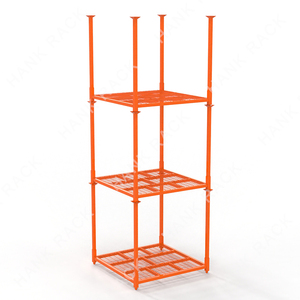 OEM ODM Durable 4 Columna de metal y acero Plegable Palet Racking Almacén DE SEGURIDAD Estante de apilamiento con cubierta de malla de alambre - Product Image 5