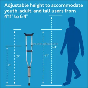 Medical Aluminum Retractable Elderly Underarm Crutches Adjustable Crutches Folding Cane Foldable Cane Folding Crutches