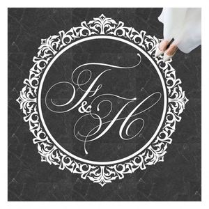 Personalized Wedding Decals Initials Letters Bride Groom Monogram Removable <b>Wrap</b> Wall Decal for Wedding Dance Floors - Product Image 2