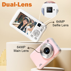 กล้องเด็ก Retro Compact 64MP 4K กล้องคู่หน้า/หลัง หน้าจอ 2.8 นิ้ว หน่วยความจำ 256G ตรวจจับใบหน้า สำหรับ Vlogging กล้องดิจิตอลราคาประหยัด - Product Image 5