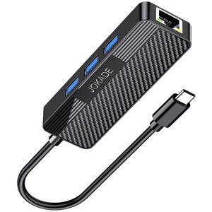 Jokade USB-C 4 In 1 Hub <b>Adapter</b> 3xUSB 3.0 1xRJ45 Gigabit <b>Ethernet</b> Black JC009-F - Product Image 3