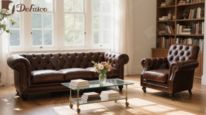 Лидер продаж, диван Chesterfield коричневого цвета из бычьей кожи - Product Image 2