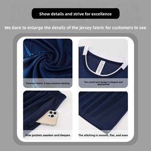 Maillot <span class=keywords><strong>de</strong></span> football thaïlandais <span class=keywords><strong>de</strong></span> qualité à manches courtes 100 % polyester 2026 – Classique domicile et extérieur avec numéro, nom et LOGO imprimés - Product Image 2