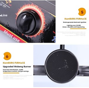 Máquina multifuncional de 9 orificios para hacer hamburguesas de huevo, tipo gas, para puestos de comida, máquina para hacer pasteles de frijol rojo, máquina para hacer hamburguesas de carne y huevo - Product Image 6