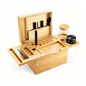 Caja de Almacenamiento Portátil de Madera con Bandeja Enrollable y Juego de Grinder, Kit para Fumar, Estuche para Cigarros y Cigarrillos, Logotipo Personalizable - Product Image 2