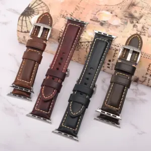 High Quality Genuine Watch Band Leather 41mm 45mm Leather Watch Band Strap Belt Fashion Strap for apple watch