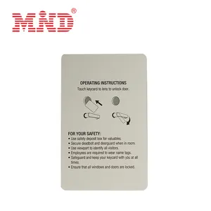 PVC RFID Hotel keycard todo el sistema de bloqueo compatible