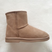 Bottes d'hiver super chaudes mi-mollet les plus vendues, chaussures de haute qualité en peau de mouton australienne double face