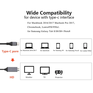 Adaptateur Type C vers Hdtv Câble Type C <span class=keywords><strong>4K</strong></span> 60Hz Câble convertisseur HDTV 2m pour convertisseur téléphone TV <span class=keywords><strong>Samsung</strong></span> MacBook - Product Image 5