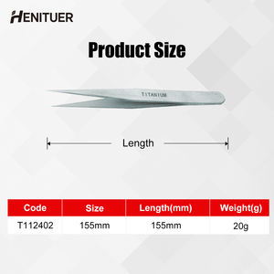 HENITUER T1124 チタン製工具 非磁性 多機能 チタン製シャープタイプピンセット 家庭用 医療用 航空分野用 - Product Image 6