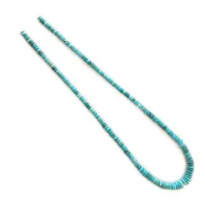 天然美国绿松石宝石珠子DIY制作蓝色项链饰品