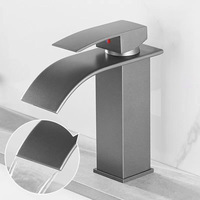 Mélangeurs de lavabo noirs chauds et froids modernes de luxe Robinet de lavabo cascade Robinet de lavabo en acier inoxydable
