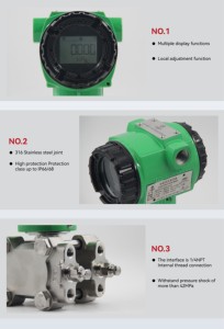 טווח באגים דיפרנציאלי סניטריים מד רמת לחץ-10 ~ 10 ~ 10mpa | מזון-ip66 - Product Image 4