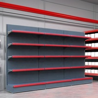 Scaffali per supermercato a doppio lato a scaffale in ferro per supermercato