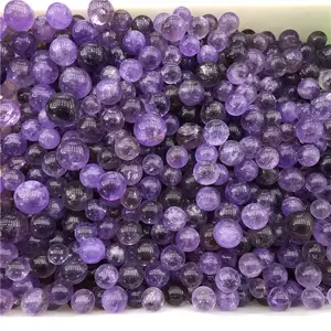 Kualitas Tinggi Dipoles Kecil Kristal Bulat Mawar Kuarsa Ukiran Tangan Lapis Lazuli Bola Batu Akik Amethyst untuk Dekorasi