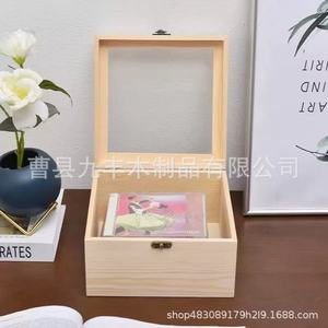 Caja de almacenamiento de madera Jiufeng de 6 pulgadas, organizador de joyas de madera maciza con tapa abatible, caja minimalista de escritorio para sala de estar - Product Image 3