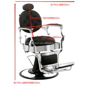 Poltrona da Barbiere Pieghevole Nera Siman <span class=keywords><strong>per</strong></span> <span class=keywords><strong>Uomo</strong></span>, Nuovo Design in Metallo <span class=keywords><strong>per</strong></span> Saloni di Parrucchieri e Centri Estetici - Product Image 2