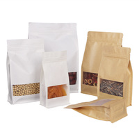 Sacs à café en papier kraft durables avec logo personnalisé et valve de dégazage, impression numérique pour l'emballage alimentaire de café, gâteaux, sucre, riz