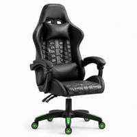 Silla de Juego para Espacios Comerciales de Esports, Giratoria 360 Grados, Espuma de Alta Densidad de Curado en Frío, Cuero PU Antimanchas, Luces LED RGB, Soporte Lumbar