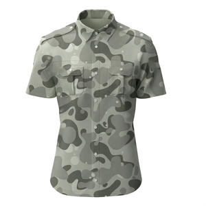 Camisa de Manga Corta con Botones y Camuflaje Personalizada para Hombre, Protección Solar, Transpirable, para Pesca al Aire Libre, Camiseta Táctica - Product Image 1
