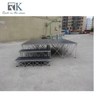 Portable Modular Dragnet <b>Stage</b> <b>Platform</b> Removable Aluminum Folding Rectangle for Outdoor Concerts & Church Displays - Product Image 3