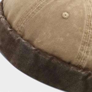 Gorra Docker de Algodón Lavado Bicolor con Efecto Desgastado Estilo Retro 2025 para Hombre, sin Visera, Estilo Hip Hop, Deportiva para Exteriores - Product Image 3